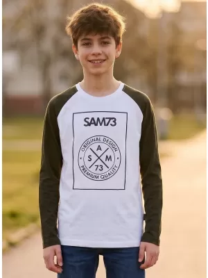 Boy T -Shirt mit langen Ärmeln SAM 73 JACK BT 553 WEIß