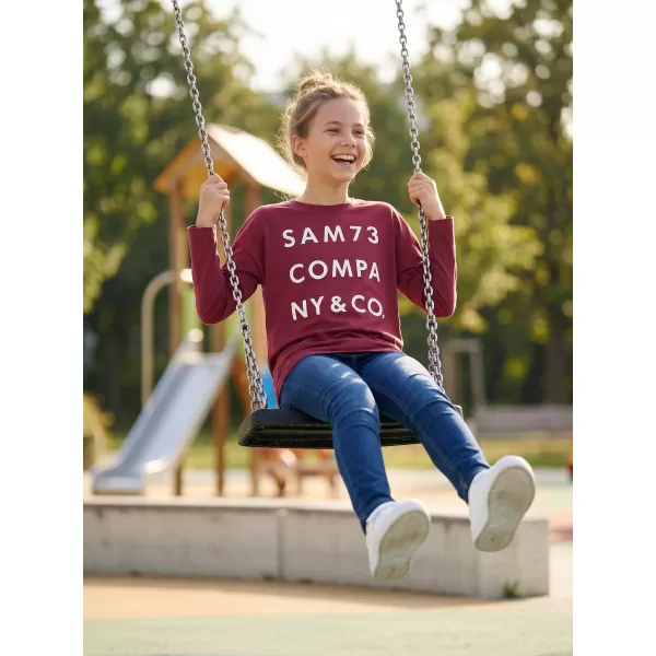 Girl's T -Shirt mit langen Ärmeln SAM 73 KAT GT 557 DUNKELROSA 