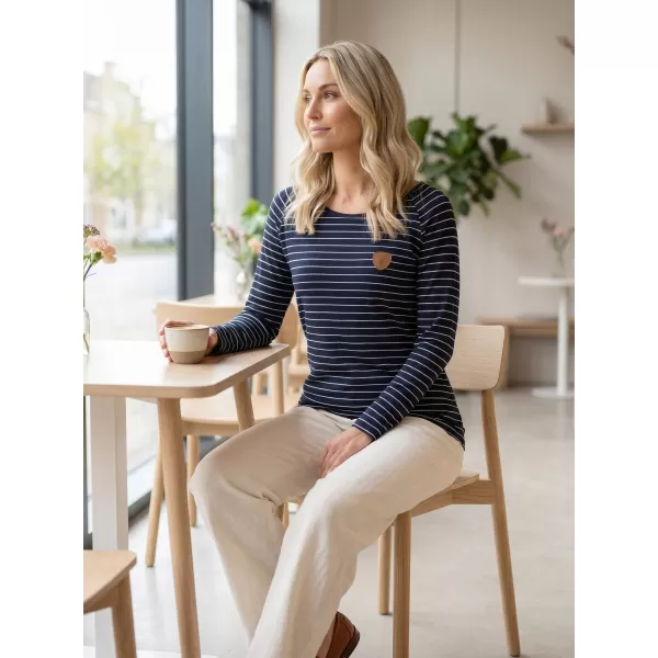  Frauen t -Shirt mit langen Ärmeln SAM 73 PAULA WT 836 DUNKELBLAU 