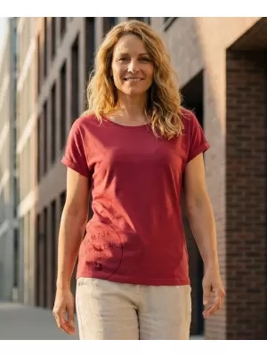 Frauen t -Shirt mit kurzen Ärmeln SAM 73 LEAH WT 828 DUNKELROSA