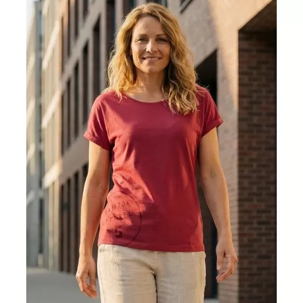  Frauen t -Shirt mit kurzen Ärmeln SAM 73 LEAH WT 828 DUNKELROSA 