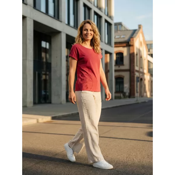  Frauen t -Shirt mit kurzen Ärmeln SAM 73 LEAH WT 828 DUNKELROSA 