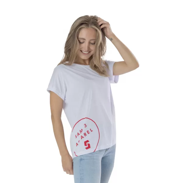  Frauen t -Shirt mit kurzen Ärmeln SAM 73 LEAH WT 828 WEIß 