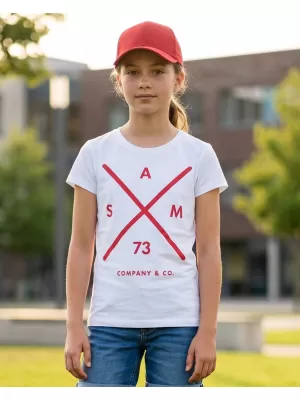 Girl's T -Shirt mit kurzen Ärmeln SAM 73 CAROLINE GT 554 WEIß