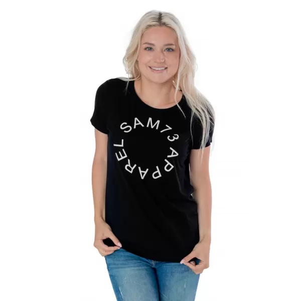  Frauen t -Shirt mit kurzen Ärmeln SAM 73 ARIAS WT 825 SCHWARZ 
