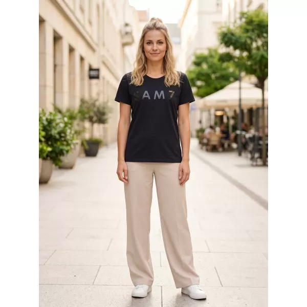  Frauen t -Shirt mit kurzen Ärmeln SAM 73 JOHANNA WT 835 SCHWARZ 