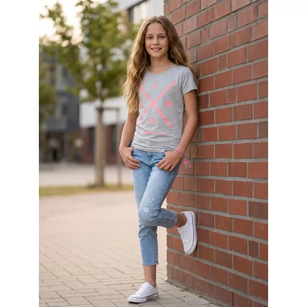  Girl's T -Shirt mit kurzen Ärmeln SAM 73 CAROLINE GT 554 HELLGRAU 