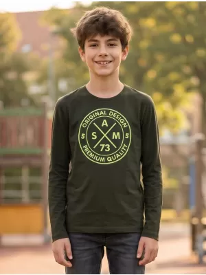 Boy T -Shirt mit langen Ärmeln SAM 73 SASHA BT 552 ARMEE