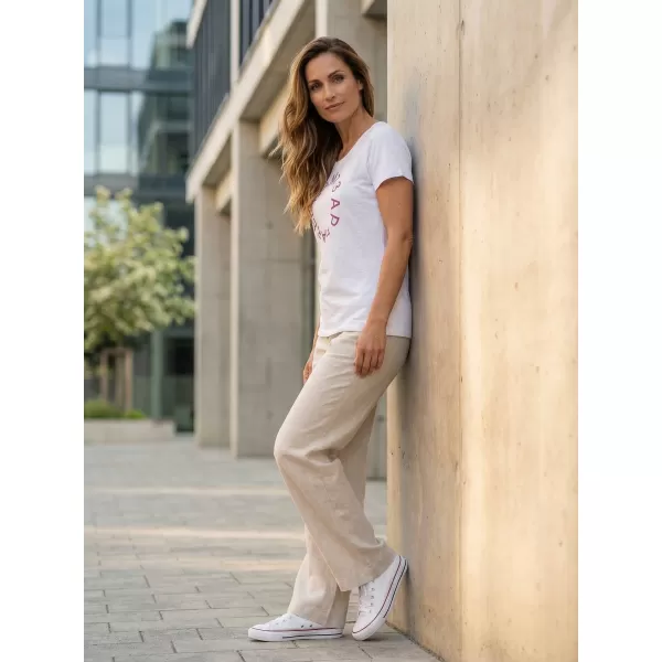  Frauen t -Shirt mit kurzen Ärmeln SAM 73 ARIAS WT 825 WEIß 