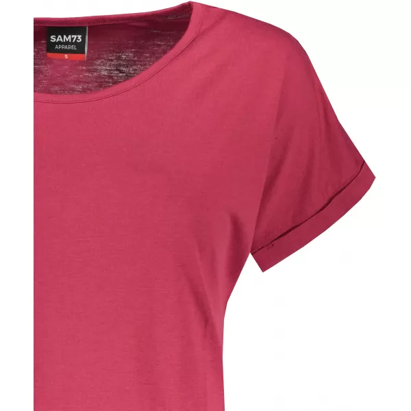  Frauen t -Shirt mit kurzen Ärmeln SAM 73 LEAH WT 828 DUNKELROSA 