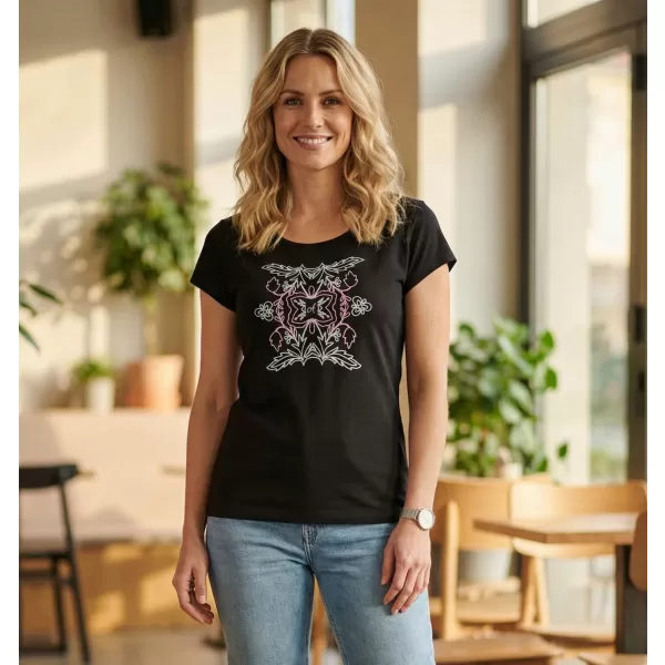  Damen-T-Shirt ALTISPORT ALW125122 SCHWARZ ROSA 