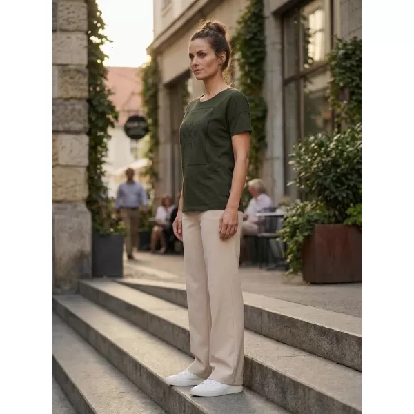  Frauen t -Shirt mit kurzen Ärmeln SAM 73 TANYA WT 826 ARMEE 