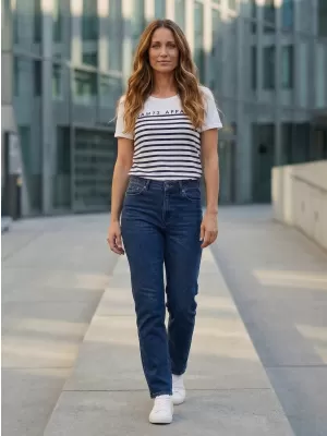 Frauen t -Shirt mit kurzen Ärmeln SAM 73 LANE WT 834 WEIß