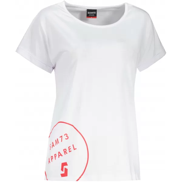  Frauen t -Shirt mit kurzen Ärmeln SAM 73 LEAH WT 828 WEIß 