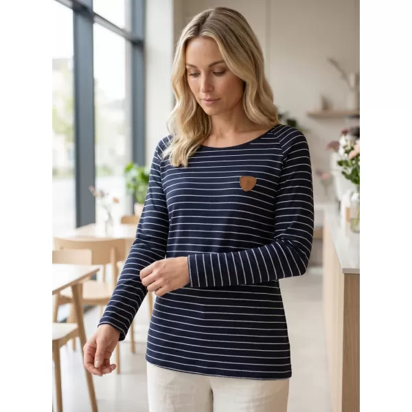  Frauen t -Shirt mit langen Ärmeln SAM 73 PAULA WT 836 DUNKELBLAU 