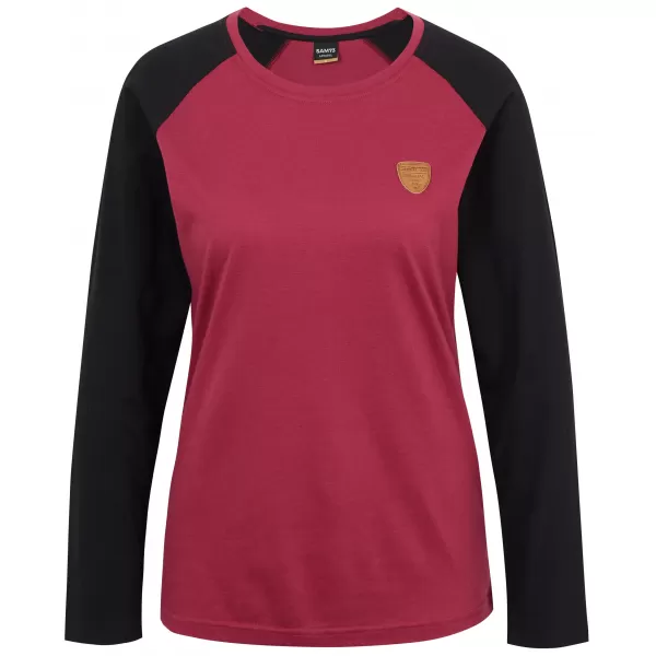  Frauen t -Shirt mit langen Ärmeln SAM 73 TIA WT 833 DUNKELROSA 