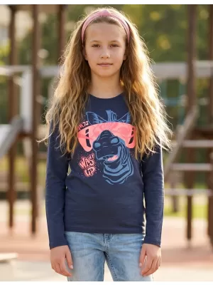 Girl's T -Shirt mit langen Ärmeln SAM 73 AGNES GT 555 BLAU