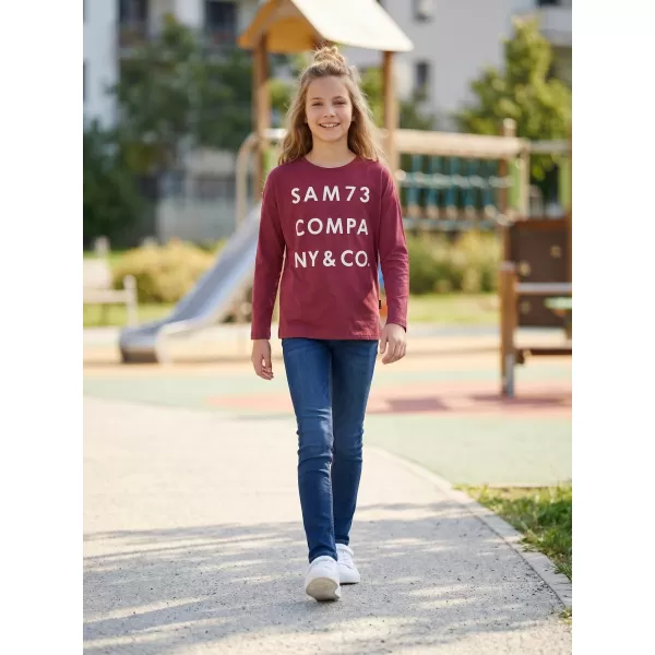  Girl's T -Shirt mit langen Ärmeln SAM 73 KAT GT 557 DUNKELROSA 
