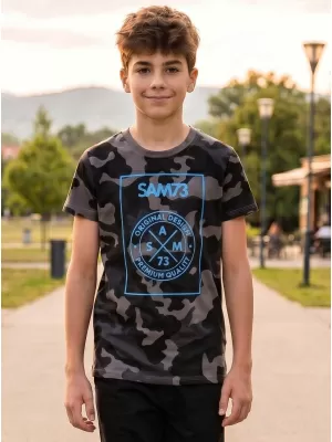 Boy T -Shirt mit kurzen Ärmeln SAM 73 TOBY BT 549 SCHWARZ