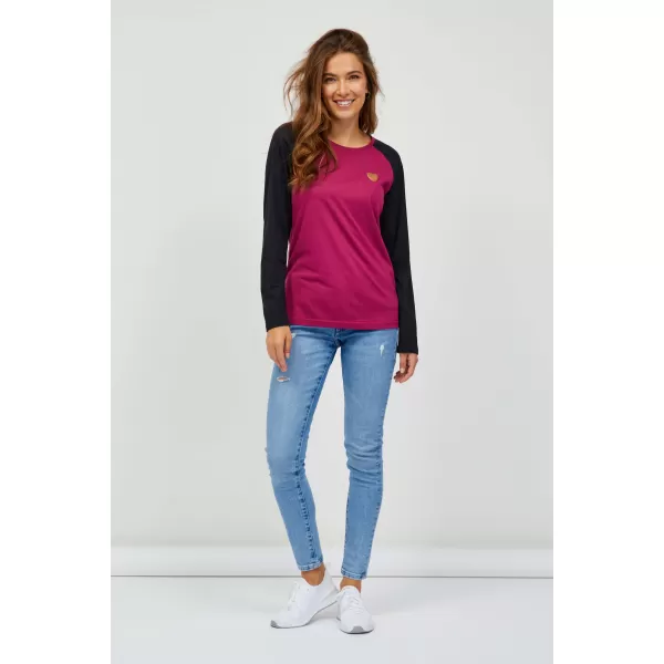  Frauen t -Shirt mit langen Ärmeln SAM 73 TIA WT 833 DUNKELROSA 