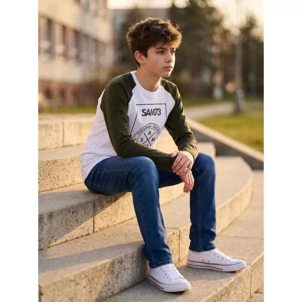  Boy T -Shirt mit langen Ärmeln SAM 73 JACK BT 553 WEIß 