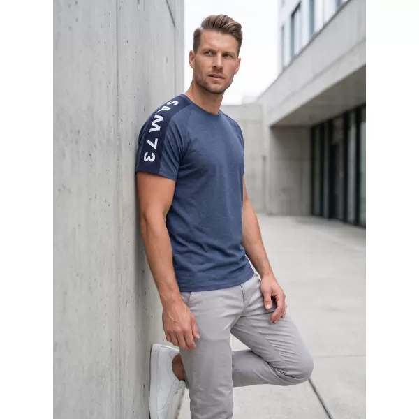  Herren t -Shirt mit kurzen Ärmeln SAM 73 BONO MT 782 BLAU 