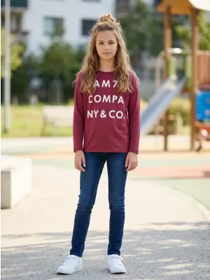 Girl's T -Shirt mit langen Ärmeln SAM 73 KAT GT 557 DUNKELROSA