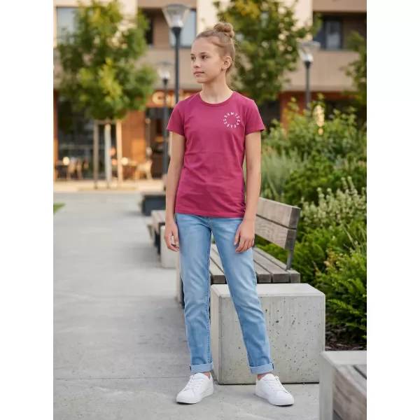  Girl's T -Shirt mit kurzen Ärmeln SAM 73 LEONI GT 553 DUNKELROSA 