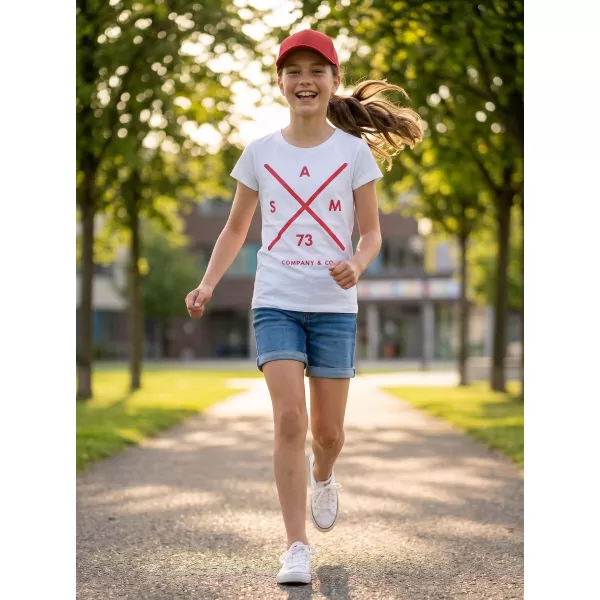 Girl's T -Shirt mit kurzen Ärmeln SAM 73 CAROLINE GT 554 WEIß 