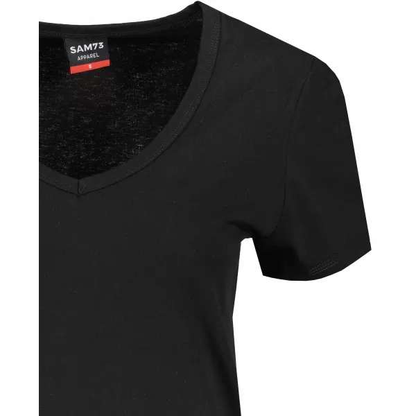  Frauen t -Shirt mit kurzen Ärmeln SAM 73 UNA WT 866 SCHWARZ 