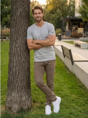 Herren t -Shirt mit kurzen Ärmeln SAM 73 BLANE MT 807 GRAU