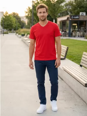 Herren t -Shirt mit kurzen Ärmeln SAM 73 BLANE MT 807 ROT