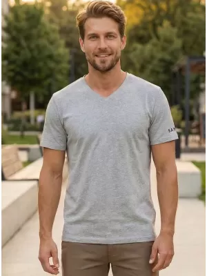 Herren t -Shirt mit kurzen Ärmeln SAM 73 BLANE MT 807 GRAU