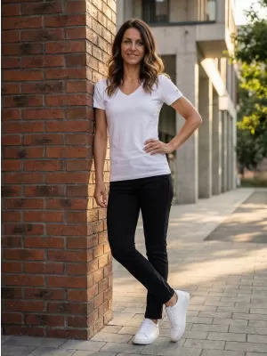 Damen-T-Shirt mit kurzen Ärmeln SAM 73 UNA WT 866 WEIß