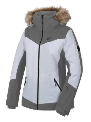 Damen-Skijacke HANNAH CANNA LEUCHTENDES WEIß/FROSTGRAU