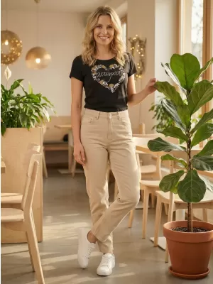 Damen-T-Shirt ALTISPORT ALW131122 SCHWARZ UND GOLD