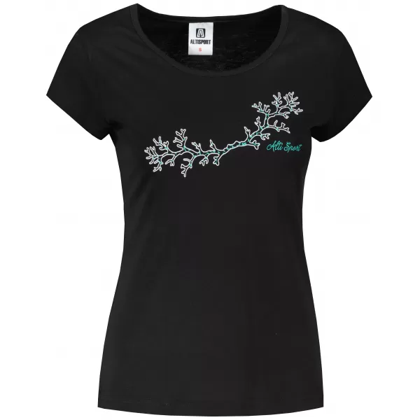  Damen-T-Shirt ALTISPORT ALW128122 SCHWARZ UND BLAU 