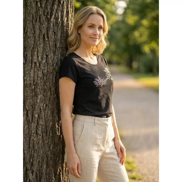  Damen-T-Shirt ALTISPORT ALW128122 SCHWARZ UND GOLD 