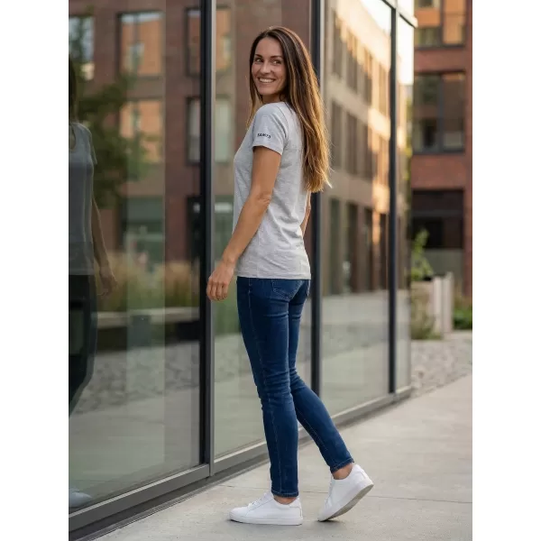  Frauen t -Shirt mit kurzen Ärmeln SAM 73 UNA WT 866 GRAU 
