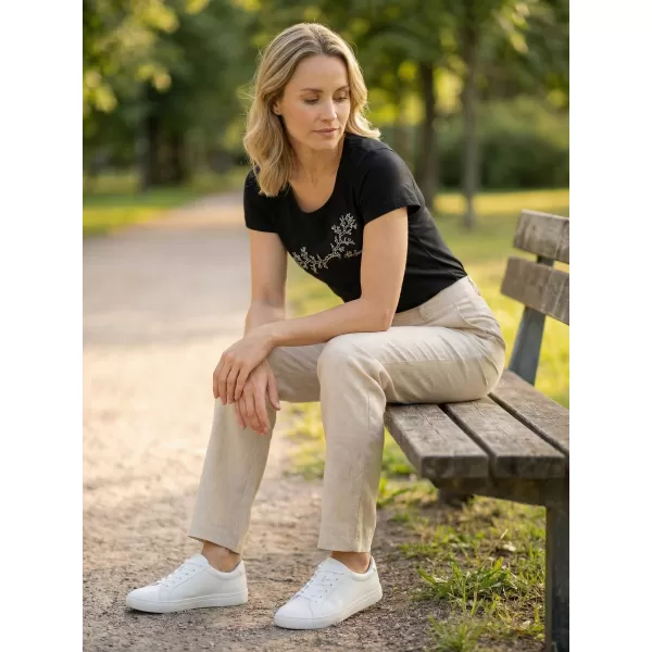  Damen-T-Shirt ALTISPORT ALW128122 SCHWARZ UND GOLD 