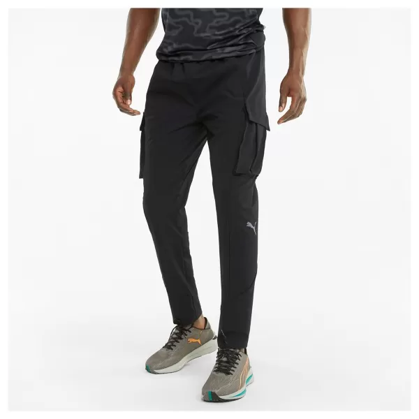  Herren-Jogginghose PUMA RUN WOVEN CARGO PANT M 520864-01 PUMA SCHWARZ 