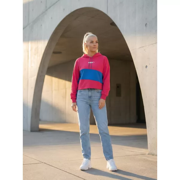  Crop-Top-Sweatshirt für Damen PUMA INTL HOODIE TR 531649-14 ROTE BETE LILA 