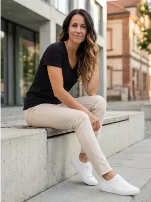 Frauen t -Shirt mit kurzen Ärmeln SAM 73 UNA WT 866 SCHWARZ