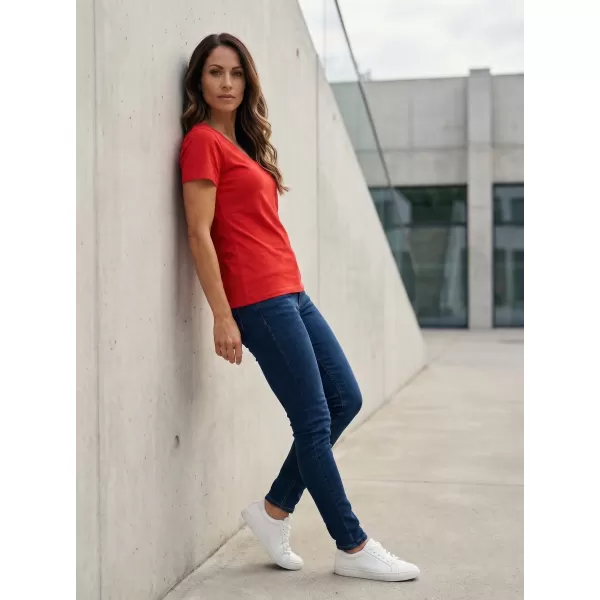  Frauen t -Shirt mit kurzen Ärmeln SAM 73 UNA WT 866 ROT 