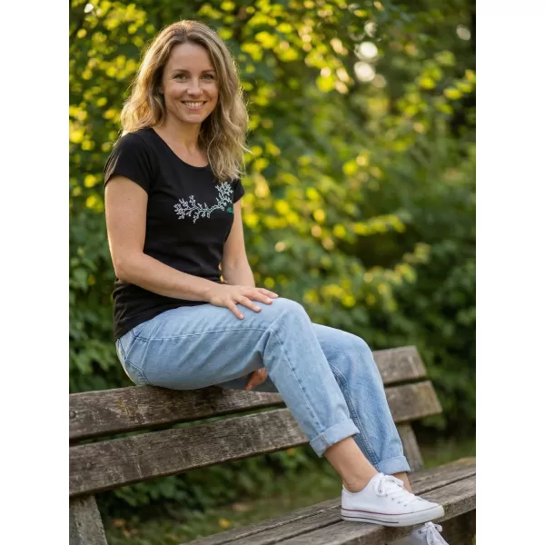  Damen-T-Shirt ALTISPORT ALW128122 SCHWARZ UND BLAU 