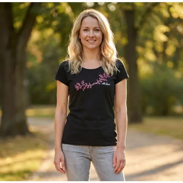  Damen-T-Shirt ALTISPORT ALW128122 SCHWARZ ROSA 