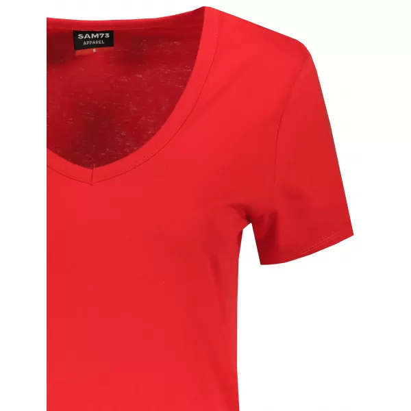  Frauen t -Shirt mit kurzen Ärmeln SAM 73 UNA WT 866 ROT 