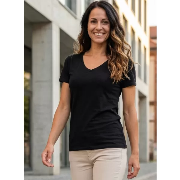  Frauen t -Shirt mit kurzen Ärmeln SAM 73 UNA WT 866 SCHWARZ 