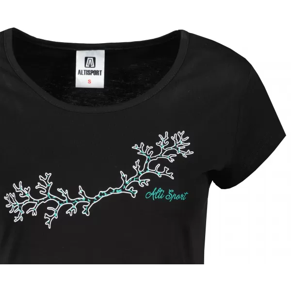  Damen-T-Shirt ALTISPORT ALW128122 SCHWARZ UND BLAU 