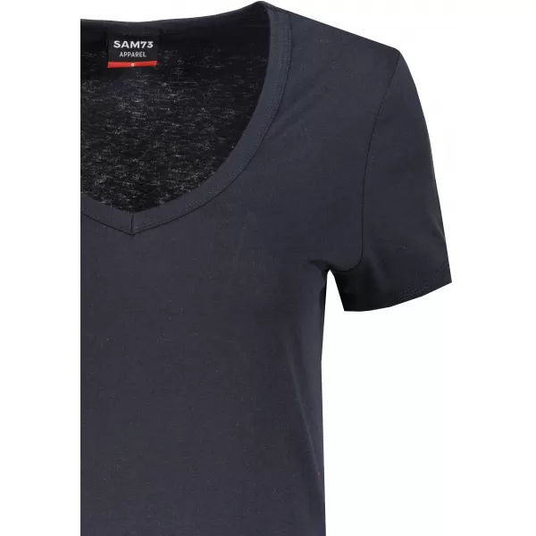  Frauen t -Shirt mit kurzen Ärmeln SAM 73 UNA WT 866 BLAU 